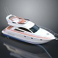 Modern Yacht Sailing by Speedboat 3d model