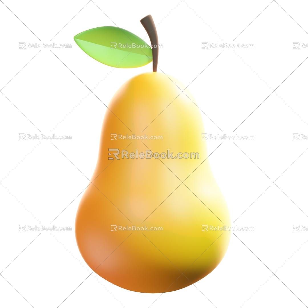 Modern Pear Cartoon Pear Fruit 3d model