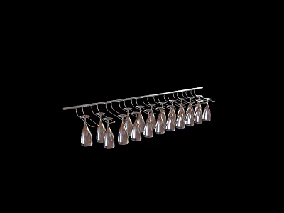 Stylish Metal Chandelier Featuring Hanging Wine Glass Inspired Light Fixtures For Modern Home Interior 3d model