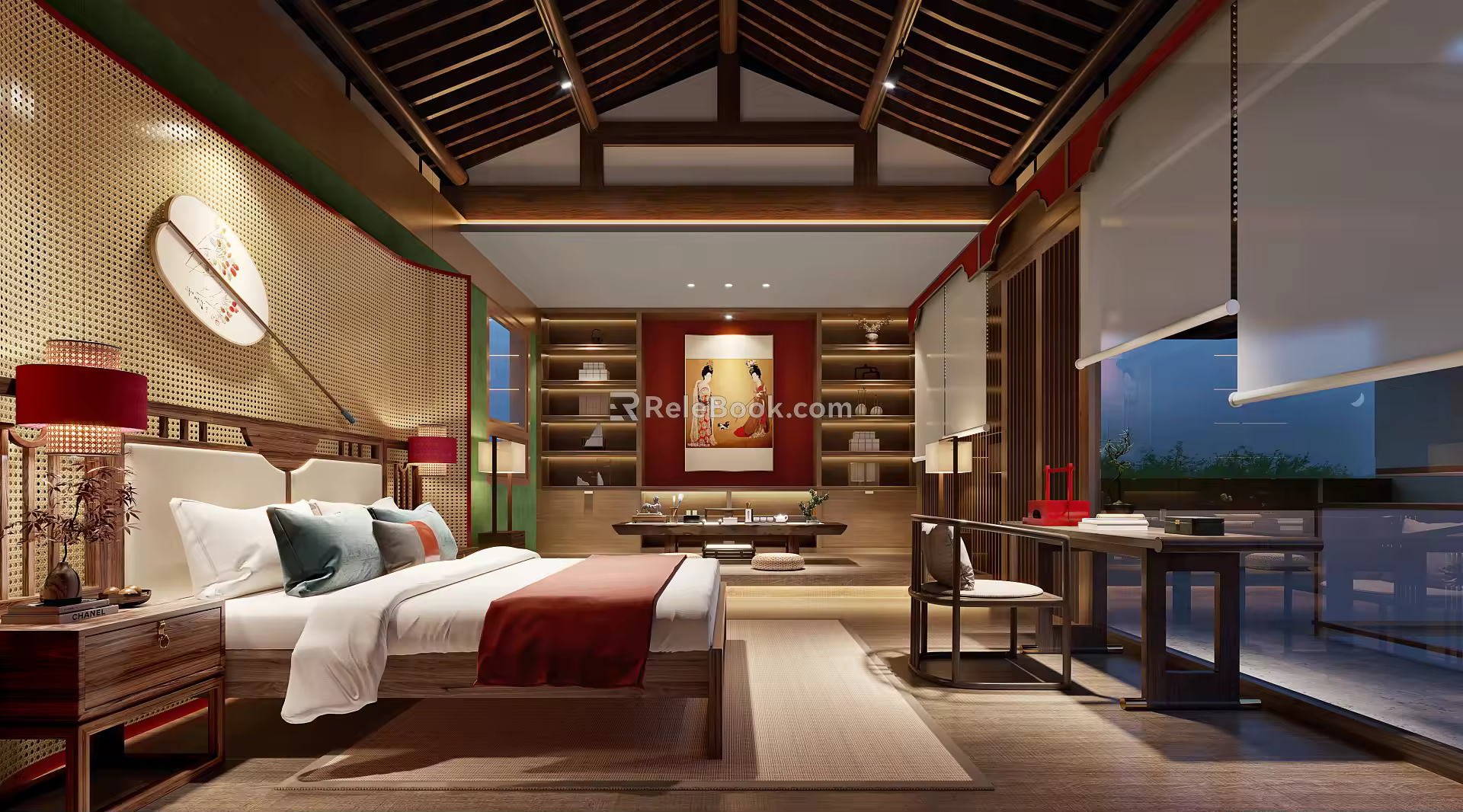 New Chinese Guest Room Tang Song Country Guest House Suite Master 3d model