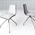 Stylish Modern Office Chair With Wooden Back Gray Cushion Metal Legs Design
