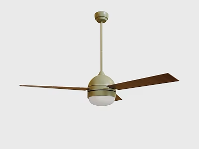 Air Conditioning Fan Ceiling Mounted with Integrated Light Four Blades Neutral Color for Home Living Room 3d model
