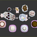 Assorted Dessert Display With Layered Cakes Frosted Cupcakes Cookies And Pastries