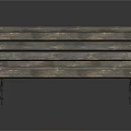 Wooden Slatted Outdoor Bench With Rustic Design Metal Legs And Natural Texture