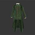 Men's Patterned Long Sleeve Shirt With Black Long Vest And Trousers