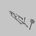Various Weapons Including Submachine Guns Pistols Rifles And Hammers On Black Background 3d model