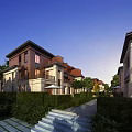 Elegant Townhouse Exterior Featuring Modern Classic Architecture Landscaped Garden And Stone Steps