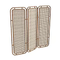 Modern Three Panel Room Divider With Metal Frame And Woven Design 3d model
