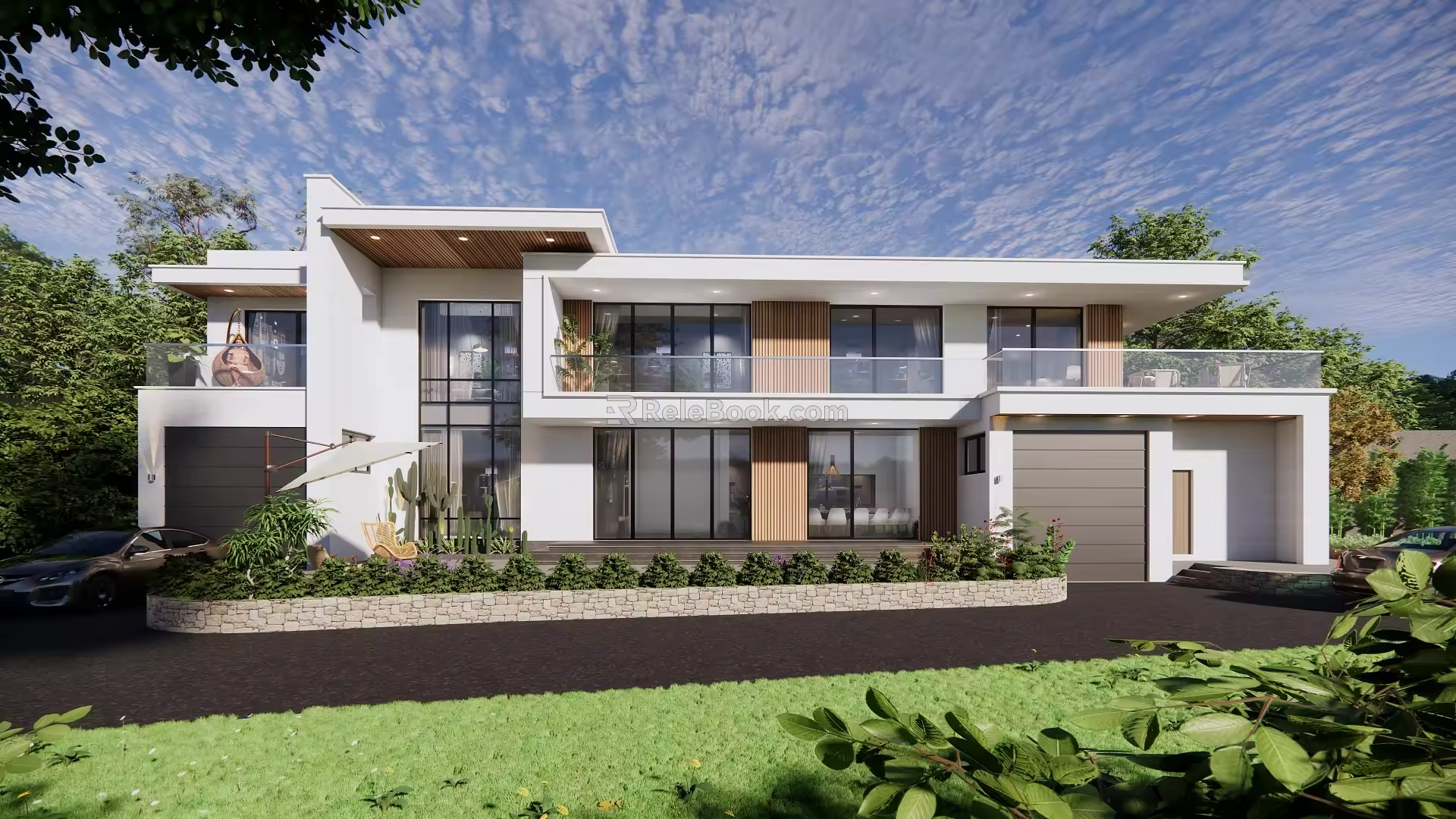 Modern single-family villa self-built 2 floors 3d model