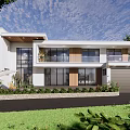 Modern single-family villa self-built 2 floors 3d model