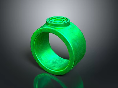 Green Ring Modern Design Shiny Surface Circular Emblem And Smooth Texture 3d model