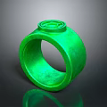 Green Ring Modern Design Shiny Surface Circular Emblem And Smooth Texture