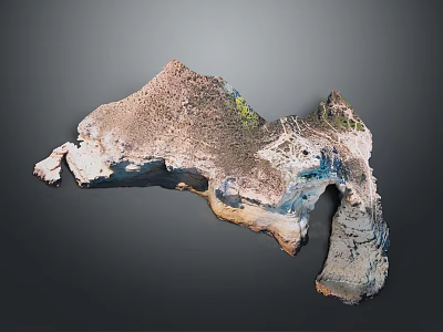 Unique Wood and Stone Decorative Sculpture with Natural Texture Irregular Shape and Organic Design 3d model