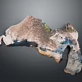 Unique Wood and Stone Decorative Sculpture with Natural Texture Irregular Shape and Organic Design