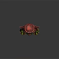 Game Movie Character Frog Warrior In Red Ornate Samurai Armor With Green Skin Features