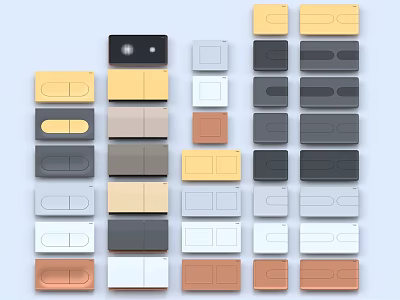 Switch Panels In Various Colors And Modern Styles For Home Decoration 3d model