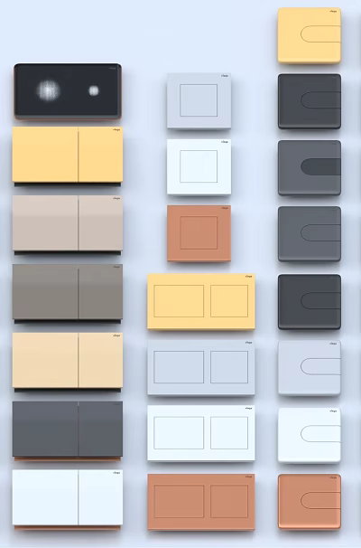Switch Panels In Various Colors And Modern Styles For Home Decoration 3d model
