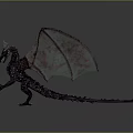 Mythical Dragon Game Movie Character With Large Wings Spiked Horns And Scaled Body