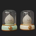 Unique Shaped Table Lamps Featuring Glass Dome Waterdrop Smiling Face Green Base And Gold Button