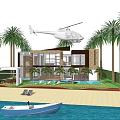 Luxury Detached Villa with Palm Trees Swimming Pool Boat and Helicopter Near Beachfront