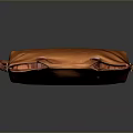Stylish Orange Leather Handbag With Geometric Stitch Pattern Handles And Detachable Shoulder Strap