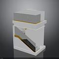 Modern Two Story Architecture With Glass Railing And Yellow Staircase Design