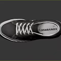Gray Suede Casual Shoes With White Laces White Sole And Star Logo Design
