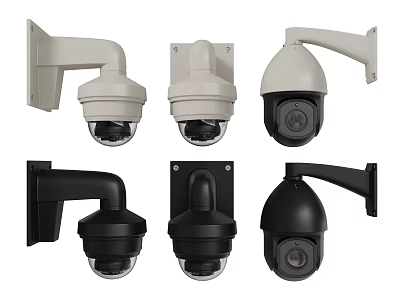 Various Types Of Surveillance Cameras For Public Security 3d model