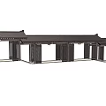 New Chinese style gallery 3d model