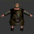 Cartoon Style Scottish Man In Traditional Kilt With Beard And Outstretched Arms