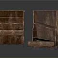 Rustic Wooden Bookshelves Furniture With Open And Closed Drawer Design