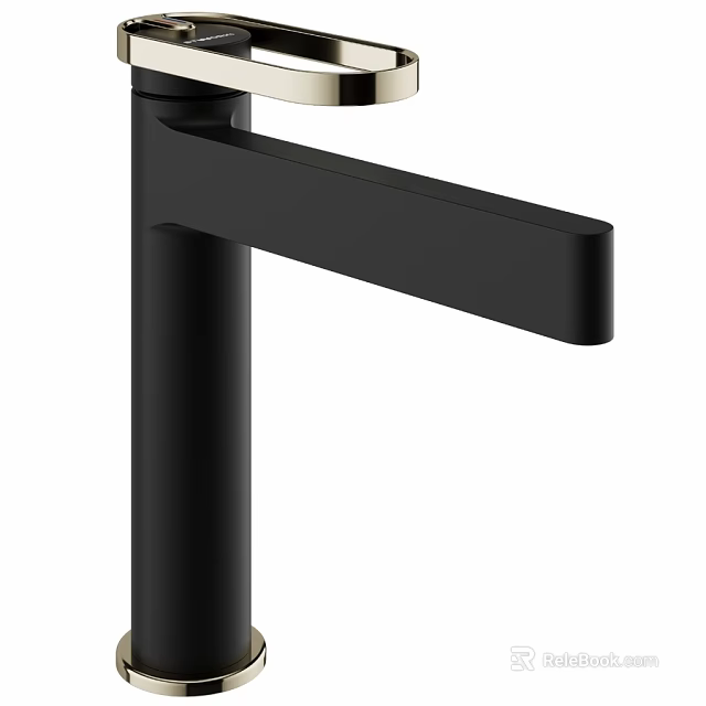 Modern Matte Black Faucet With Sleek Single Handle Design For Home Use 3d model 