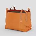 Industrial Equipment Tote Bag in Orange Canvas with Brown Handles and Simple Design