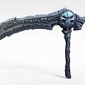 Tech Exhibition Hall Featuring Intricate Skull Designed Metallic Weapon