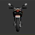 Orange and Black Modern Street Motorcycle with Sleek Design and Reflective Finish