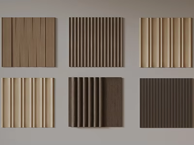 Decorative Wood Panel Designs With Various Textures And Natural Colors 3d model