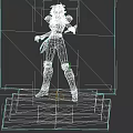 Game And Movie Character Orphee Shaka With Green Hair Purple Armor Green Pants Purple Boots