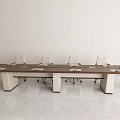 Modern Minimalist Conference Room Interior With Long Table And White Chairs