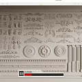 French carved plaster line carved pillar lamp panel corner line 3d model