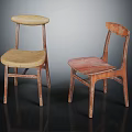 Stylish Accent Chairs With Wooden Frame Woven Seat And Curved Backrest Design
