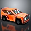 Orange Pixel Style Off Road Car Exterior Design With 3D Render Details