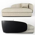 Modern Beige Two Seater Sofa With Black Base And Comfortable Fabric Cushions 3d model