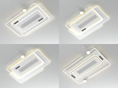 Modern Square Ceiling Lights With Sleek Design And LED Lighting Fixture 3d model