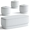 Modern Upholstered Ottoman Stools with Beige Green Burgundy Colors and Round Rectangular Shapes