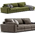 Comfortable Modern Sofa Designs With Gray Green Upholstery And Decorative Pillows