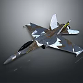 3D Model of Space Aerospace Fighter Jet With Modern Future Design