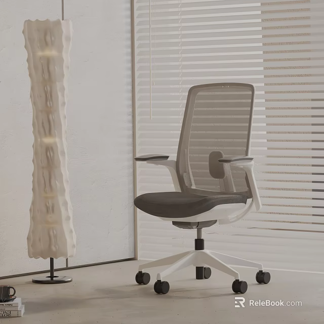 Ergonomic Mesh Office Chair With Modern Design Adjustable Armrests And Smooth Wheels 3d model 