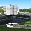 Modern Garden Landscape Design with Winding Walkways Green Lawns Water Feature and Trees