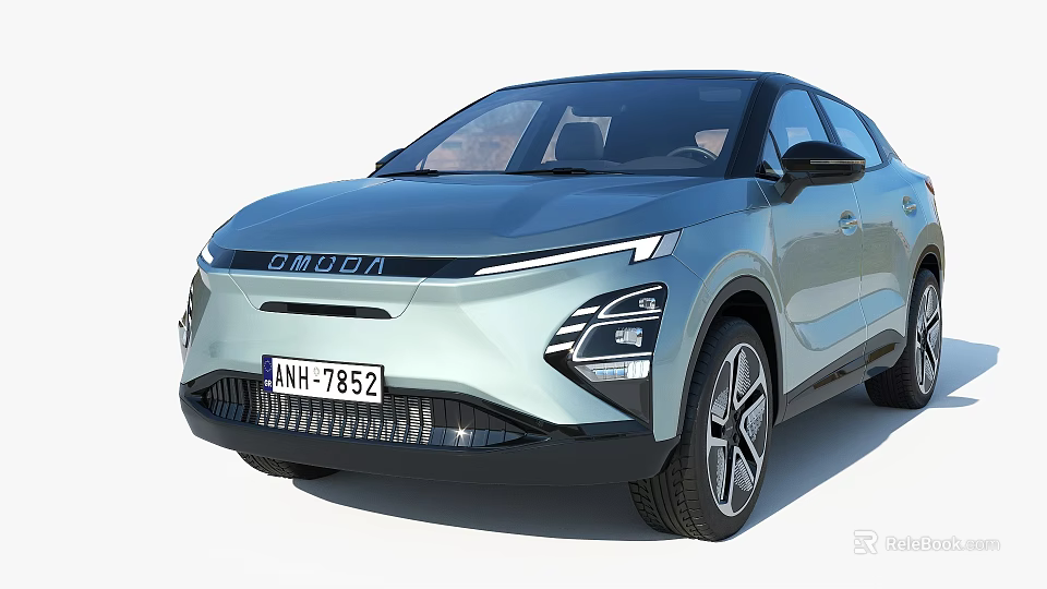 Skoda Light Blue SUV Electric Vehicle With Modern LED Headlights And Sleek Body Design 3d model 