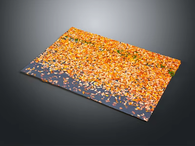 Wood And Stone Composite Panel With Orange Green Granular Surface Pattern 3d model